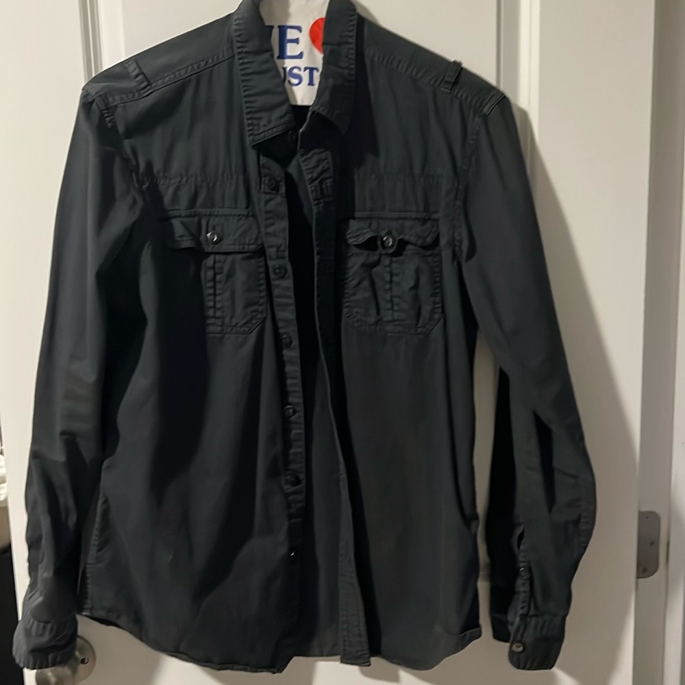American Eagle Black Button Down - image 1